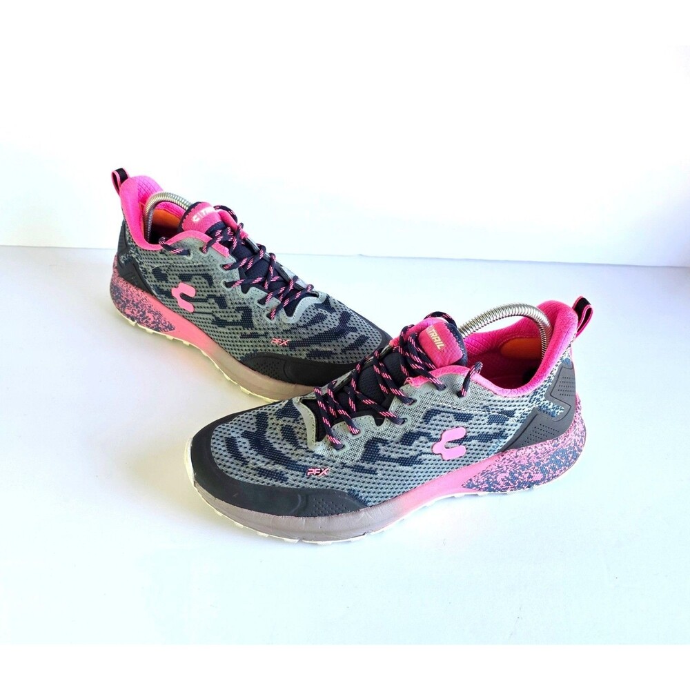Charly Akoyo PFX Women's Trail Running Shoes Size 7 Pink Blue Black Comfort EUC